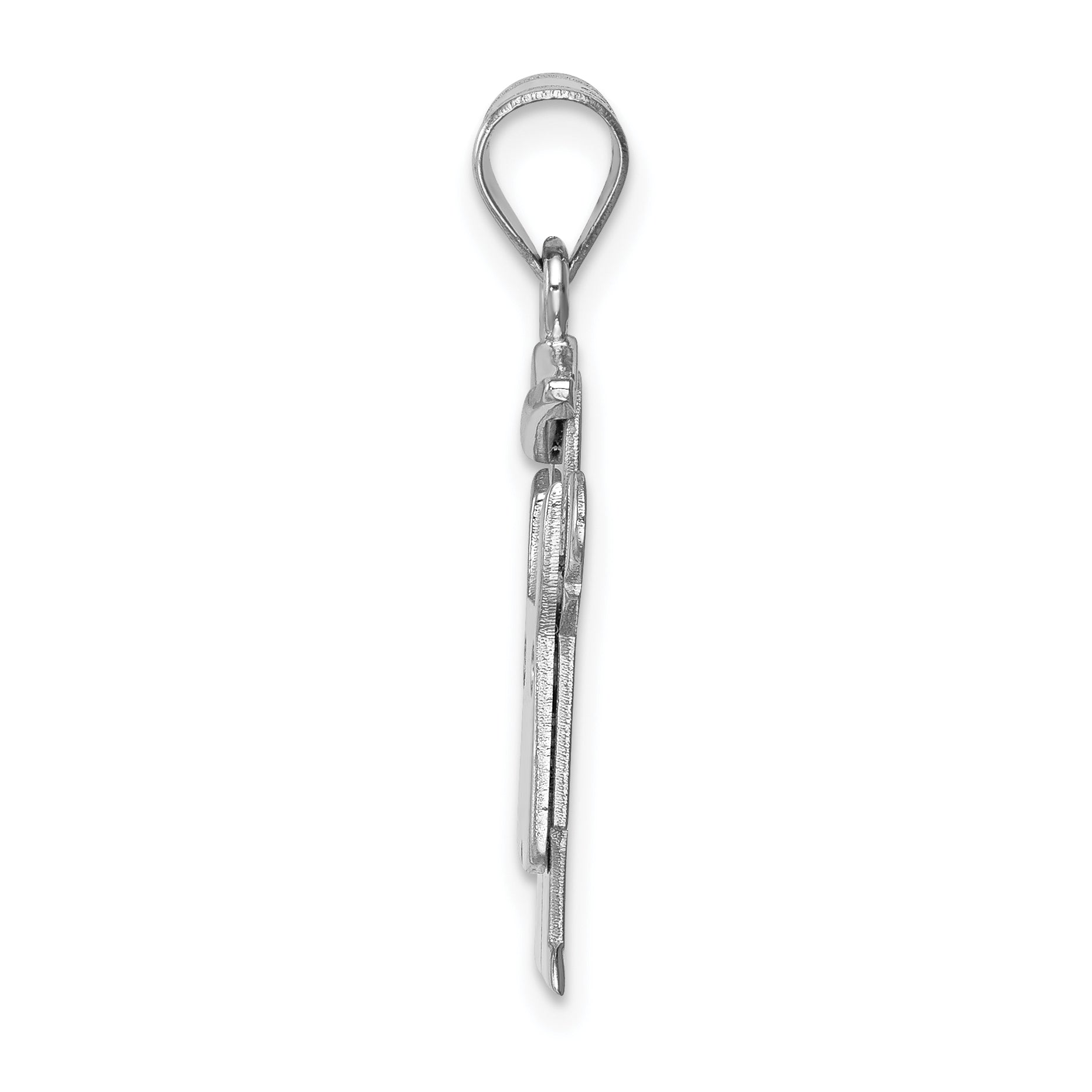 14K White Gold AA Diamond Kid Pendant