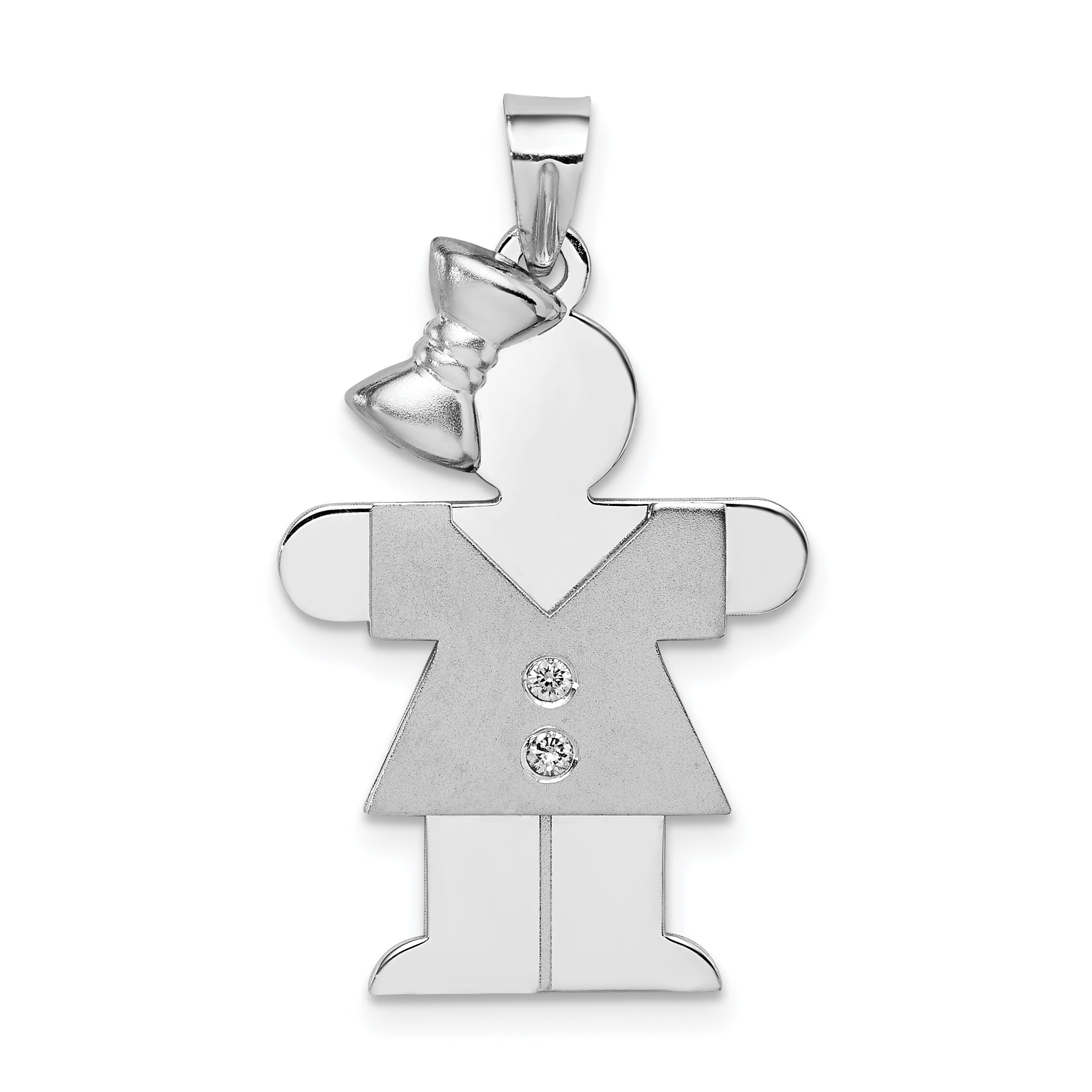 14k White Gold VS Diamond Kid Pendant