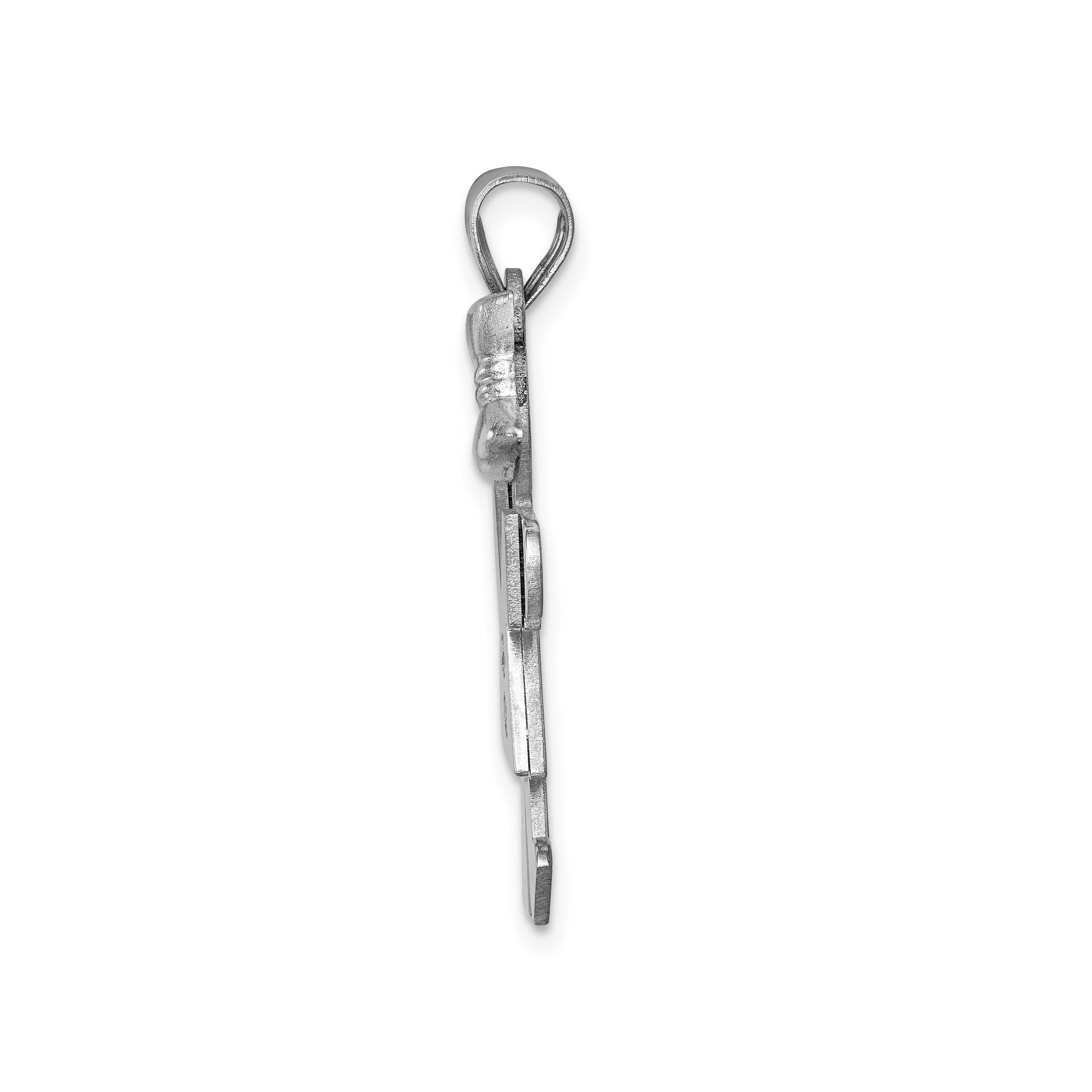 14K White Gold AA Diamond Kid Pendant