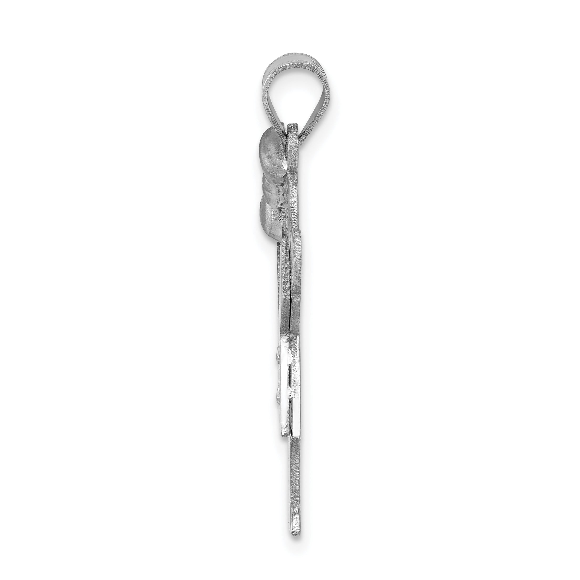 14K White Gold AA Diamond Kid Pendant