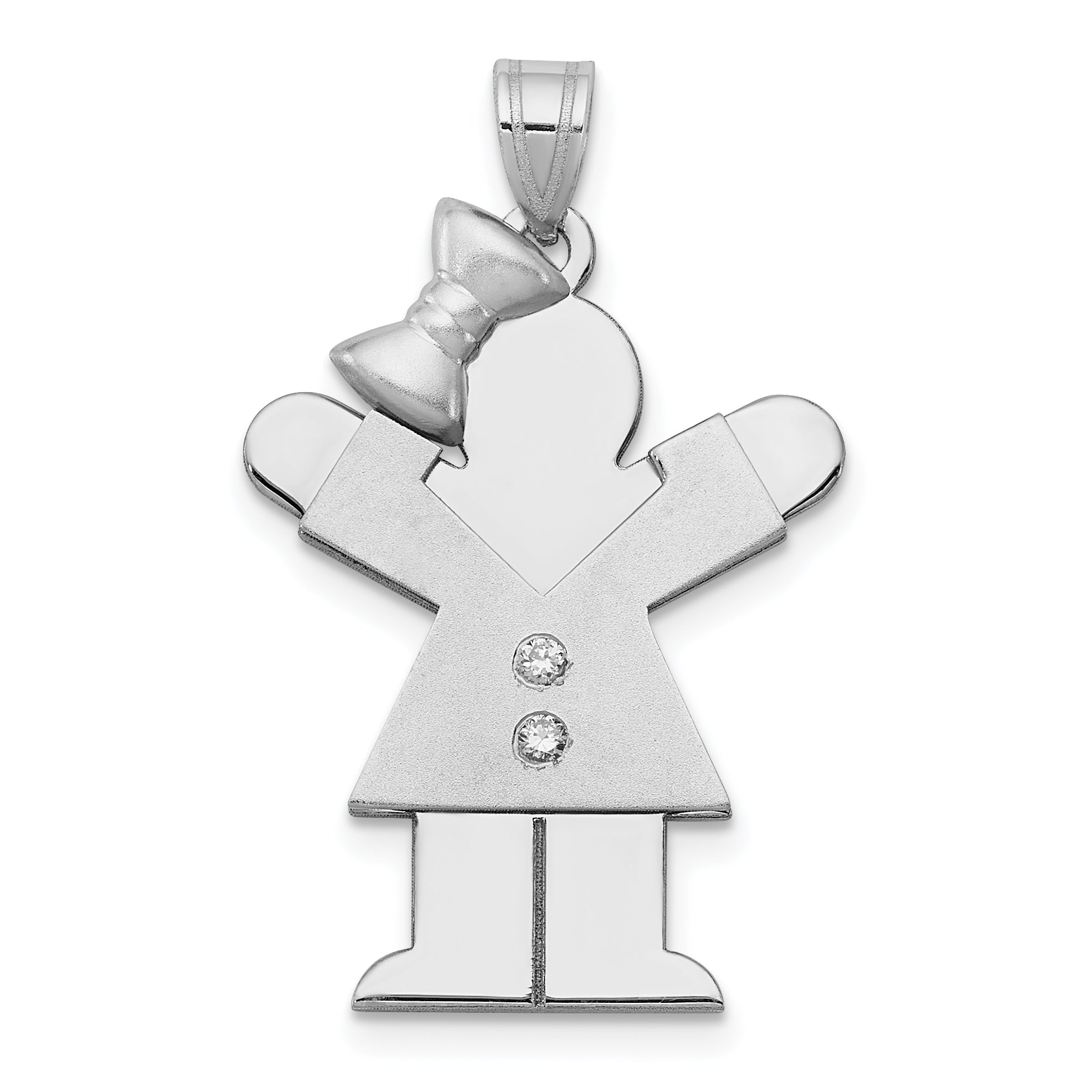 14k White Gold VS Diamond Kid Pendant