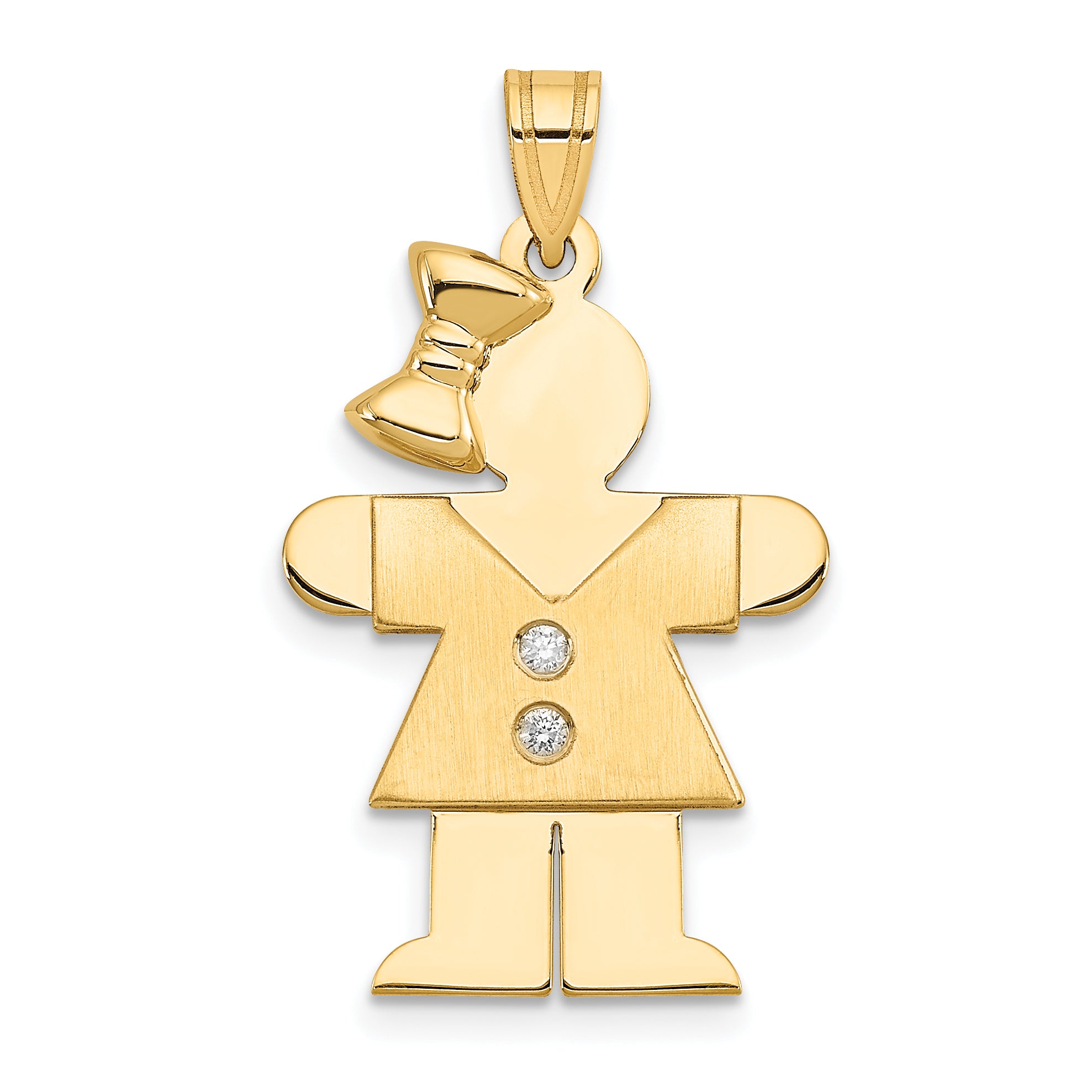 14k AAA Diamond Kid Pendant