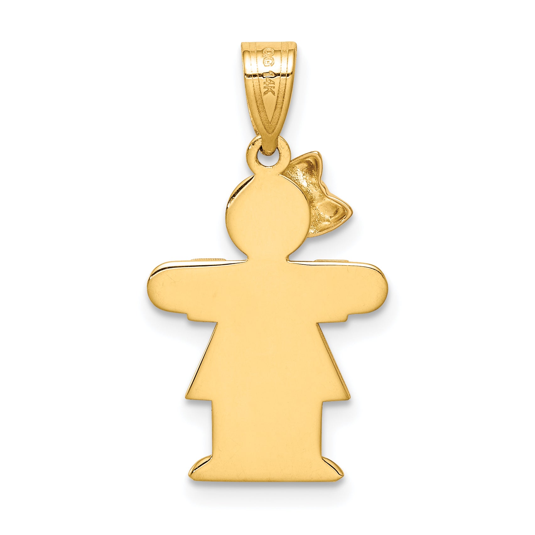 14K Two-tone AA Diamond Kid Pendant