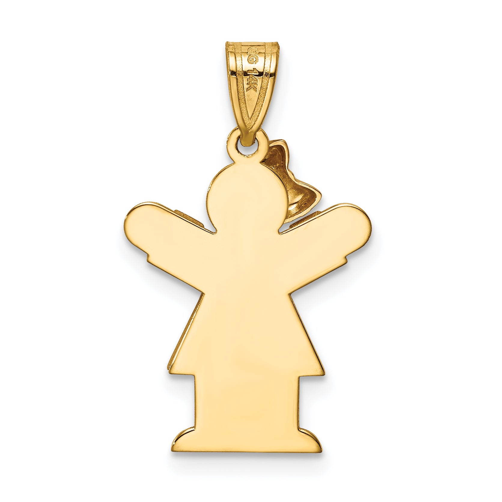 14K Two-tone AA Diamond Kid Pendant