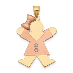 114k Two-tone AAA Diamond Kid Pendant