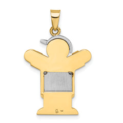 14K Two-tone AA Diamond Kid Pendant