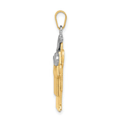 14K Two-Tone Big Boy and Little Boy Engravable Charm