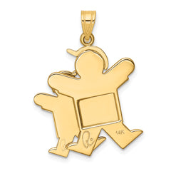 14K Two-Tone Big Boy and Little Boy Engravable Charm