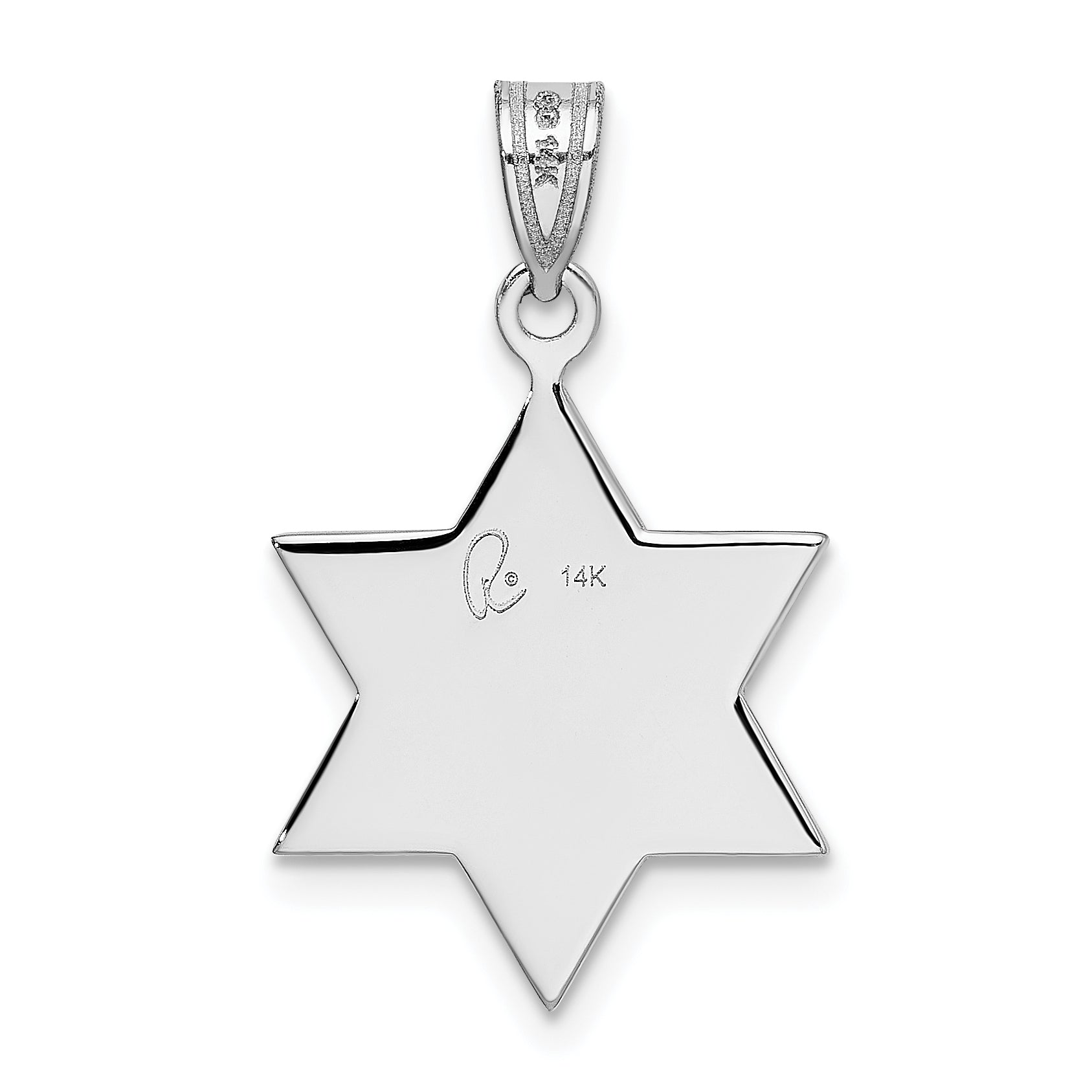 14K White Gold Star of David