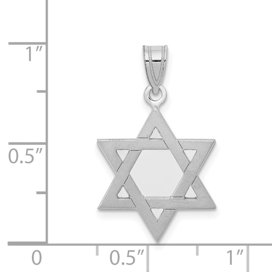 14K White Gold Star of David