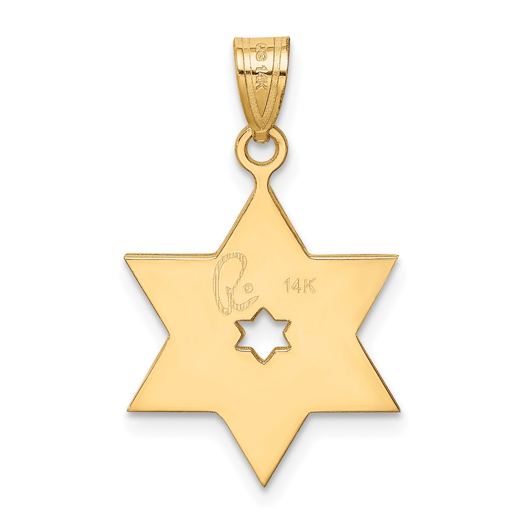 14K Two-Tone Star Of David Pendant