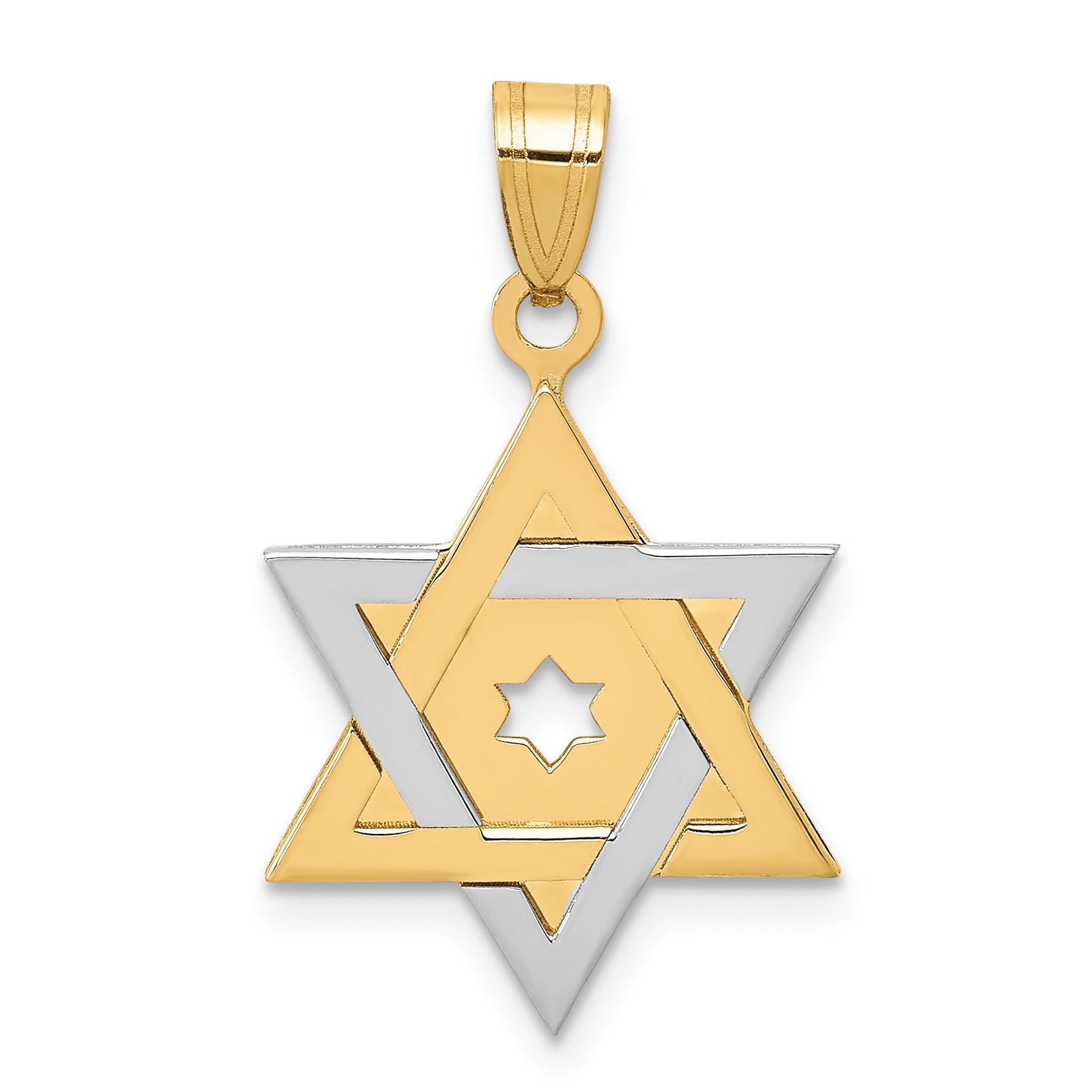 14K Two-Tone Star Of David Pendant