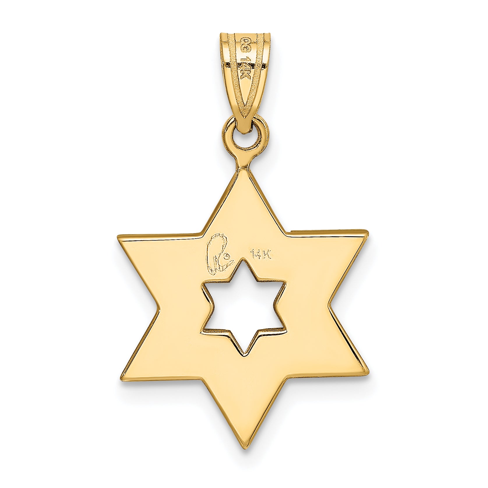 14K Two-Tone Star Of David Pendant