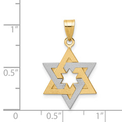 14K Two-Tone Star Of David Pendant