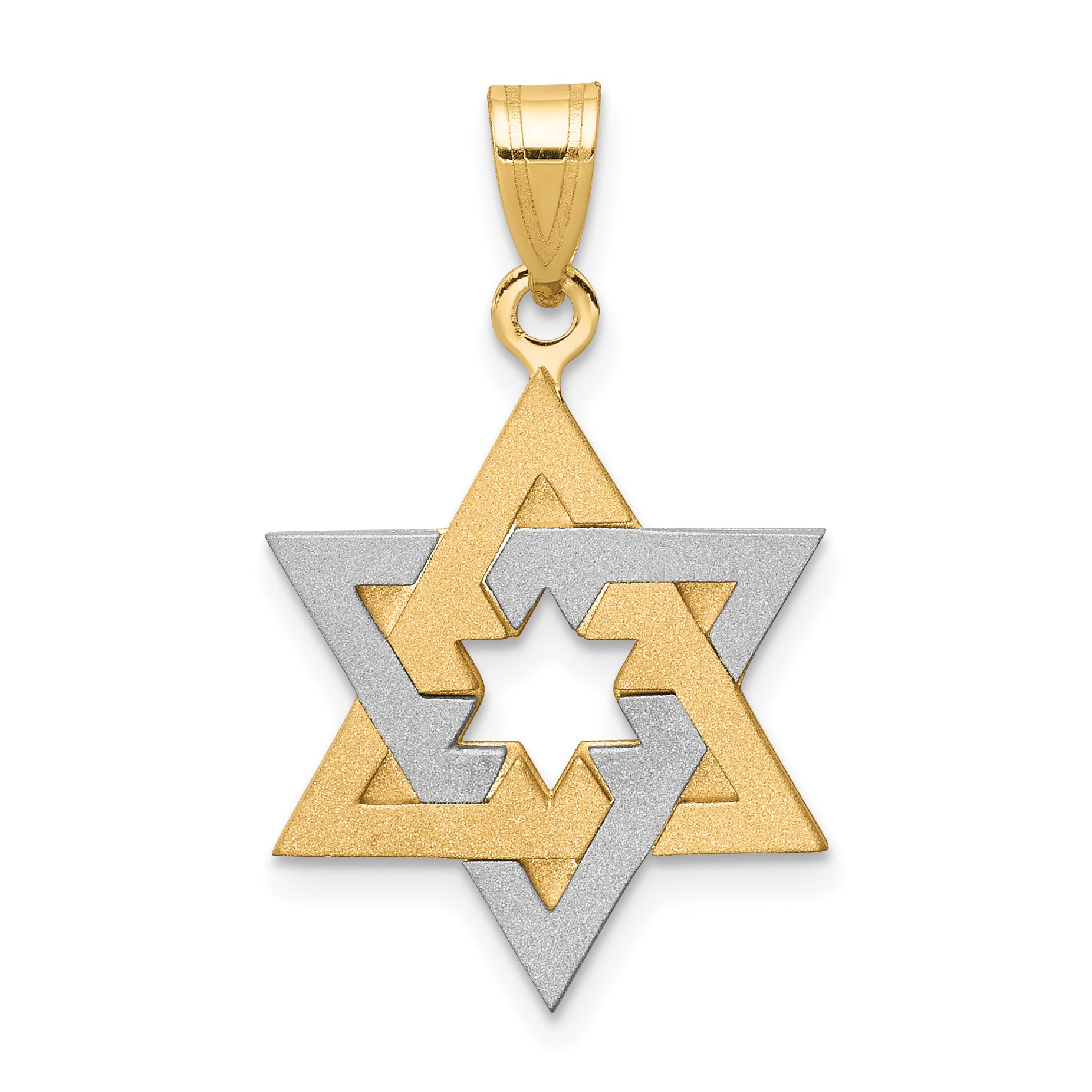 14K Two-Tone Star Of David Pendant