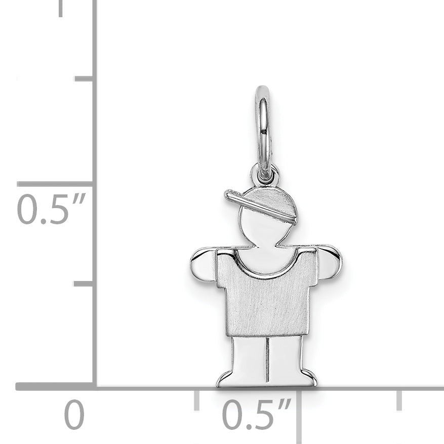 14K White Mini Boy Hugs Charm