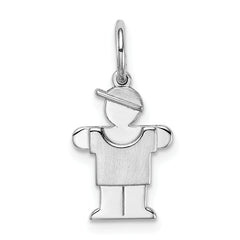 14k White Mini Boy Hugs Charm