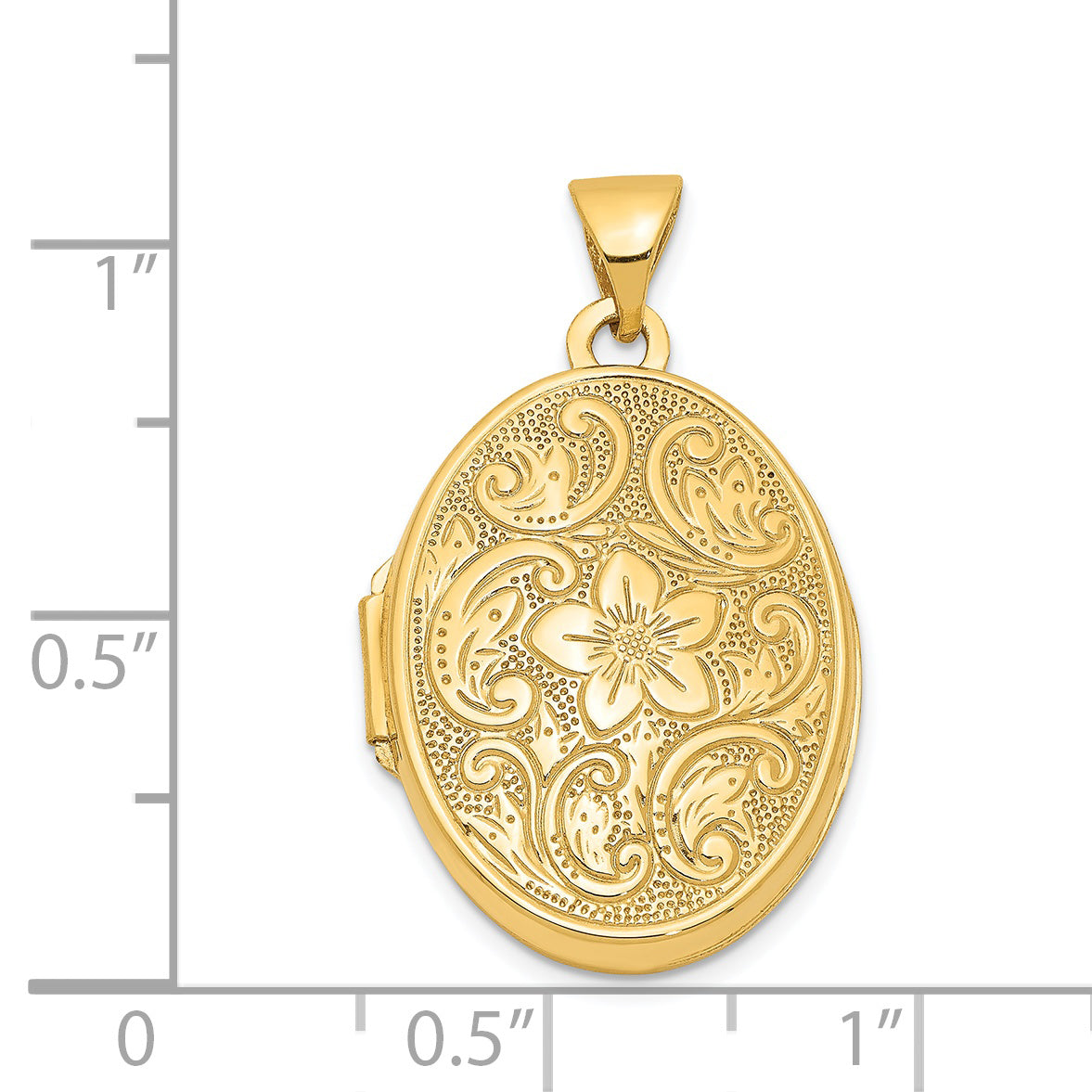 14K Scrolled Floral Locket