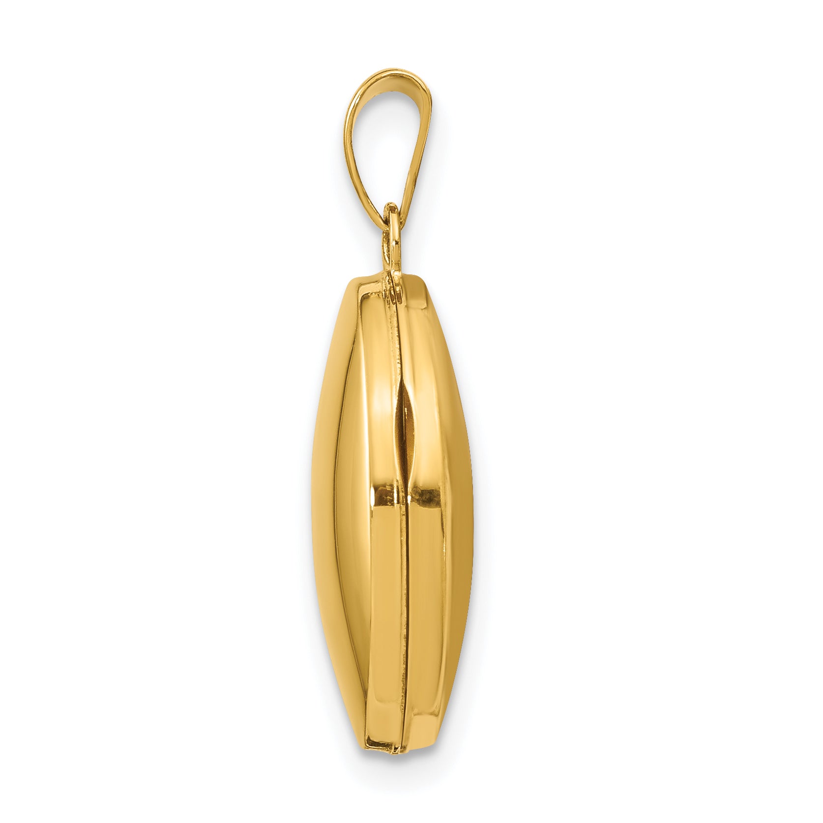 14K Yellow Gold Plain Polished Oval Locket