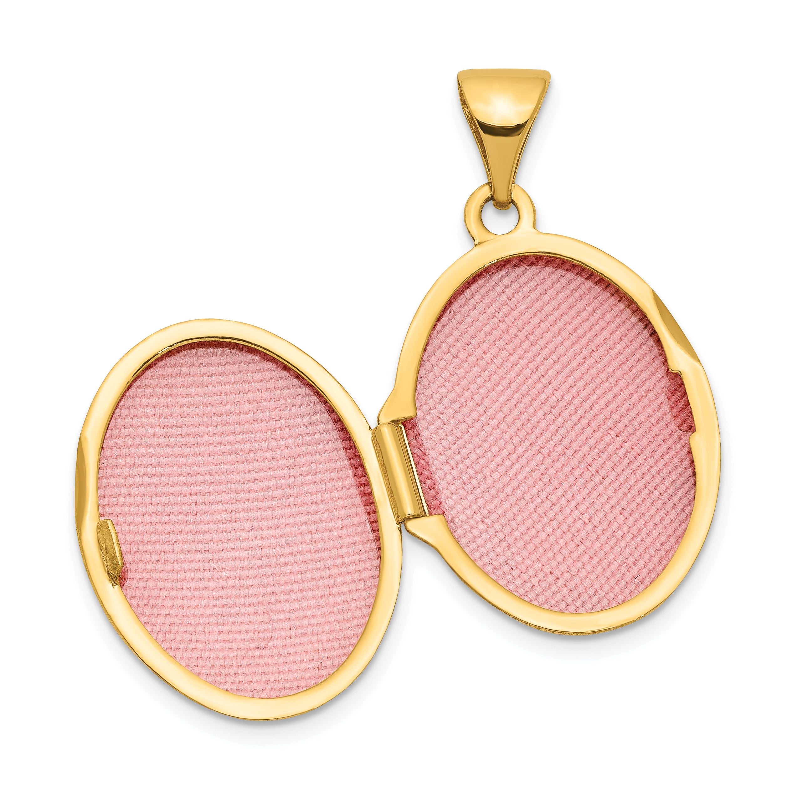 14K Yellow Gold Plain Polished Oval Locket