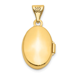 14Ky Plain Polished Oval Locket