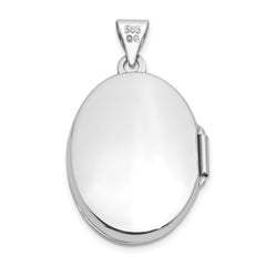 14K White Gold Scroll Design Domed Oval Locket