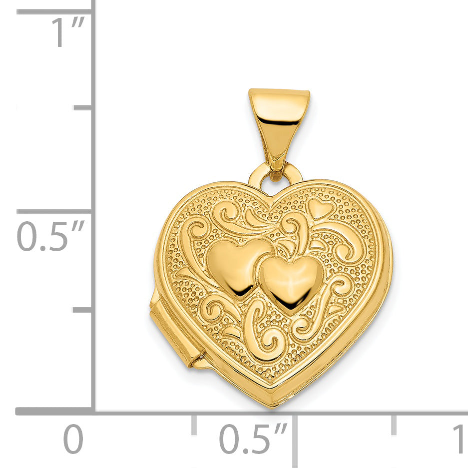 14Ky Double Heart Locket