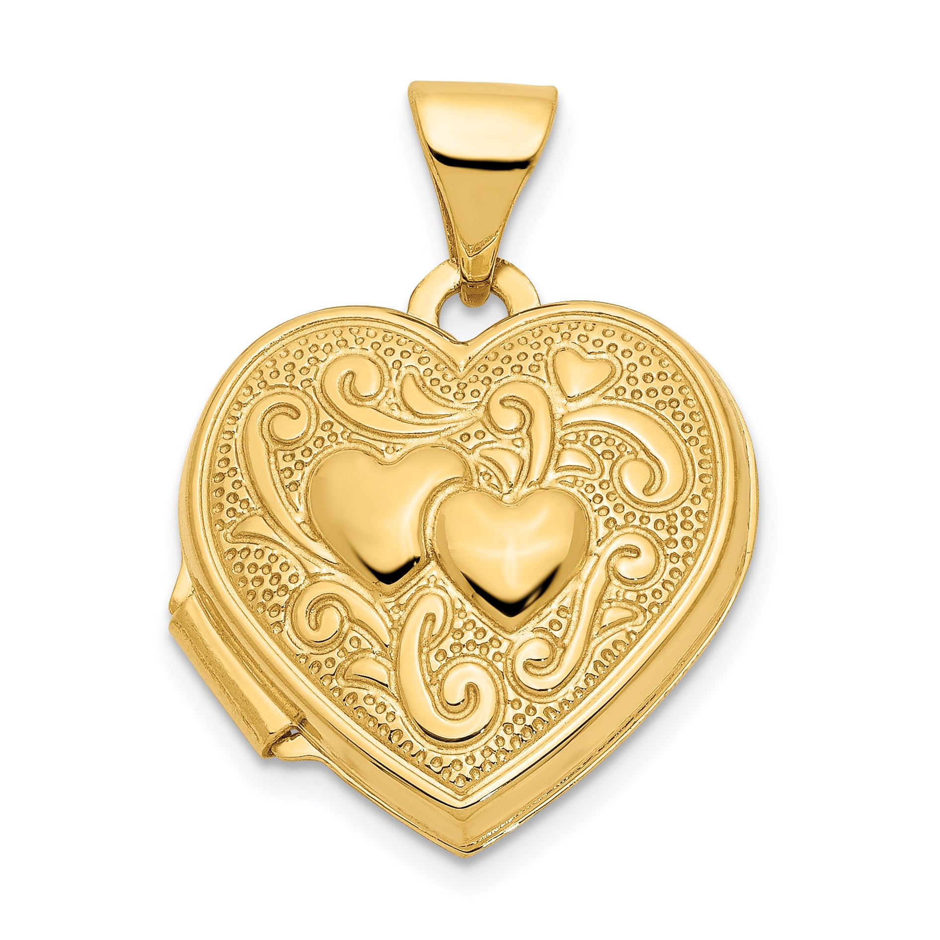 14ky Double Heart Locket