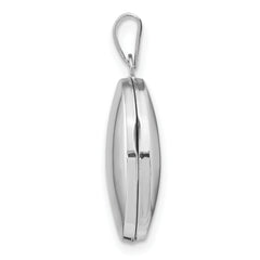 14K White Gold Polished Oval Locket