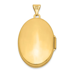 14K Yellow Gold Scroll Oval Locket