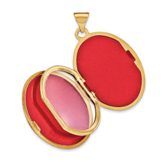 14K Yellow Gold Scroll Heart Design Oval Locket