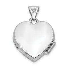 14K White Gold Polished Heart-Shaped Locket