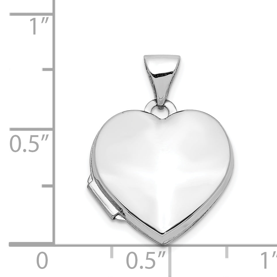 14K White Gold Polished Heart-Shaped Locket