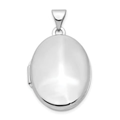 14k White Gold Polished Oval Locket