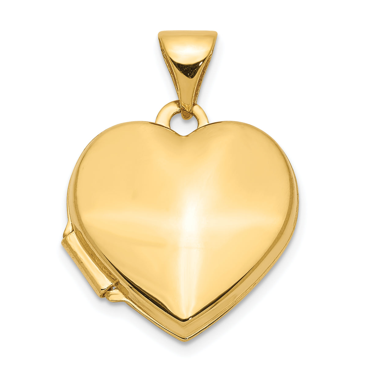 14k Plain 15mm Heart Locket