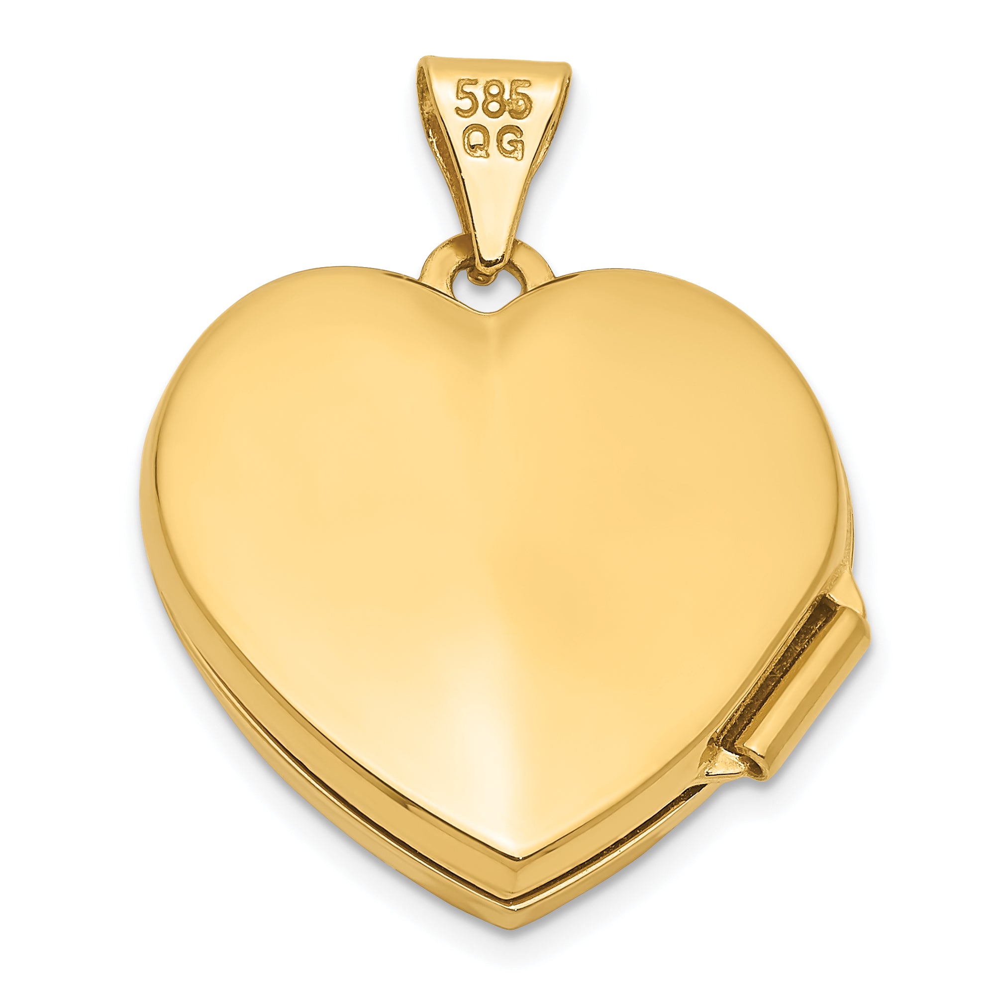 14K With  Rhodium DAUGHTER Floral 18mm Heart Locket