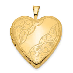 14ky 20mm Swirl Heart Locket