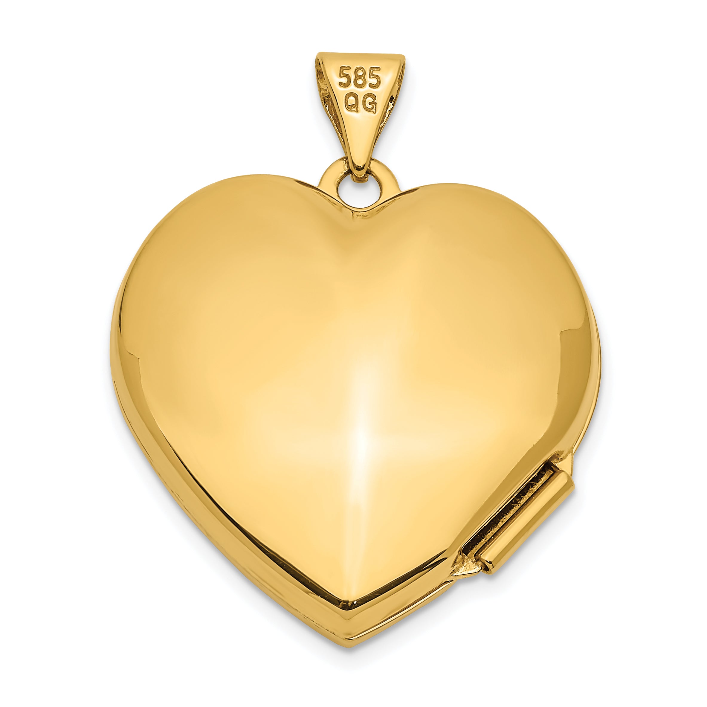 14K Two-tone Dia Always in my Heart With  Heart Charm Inside 21mm Heart Locket