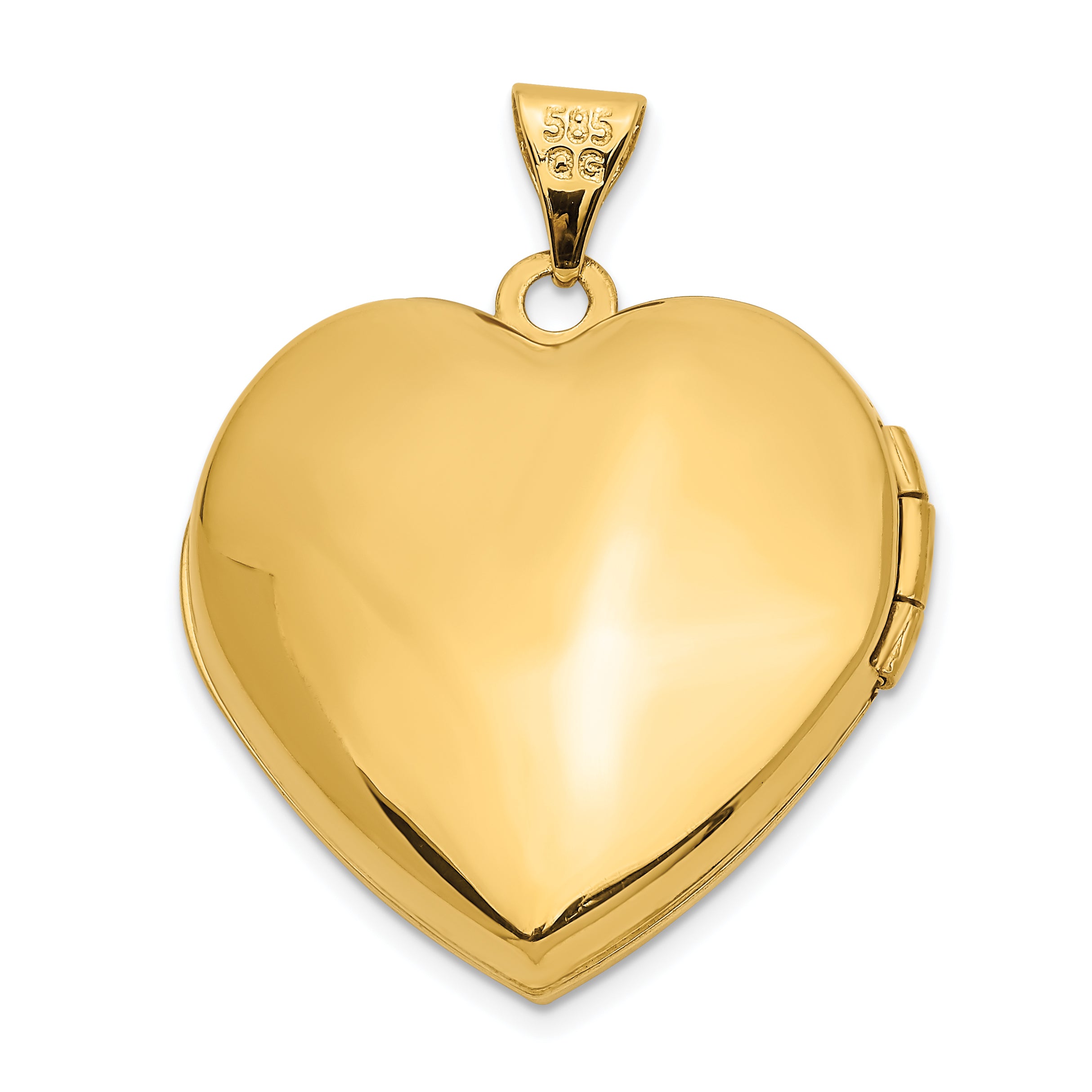 14K Two-tone With  White Rhodium Heart With Key Charm Inside Heart Locket