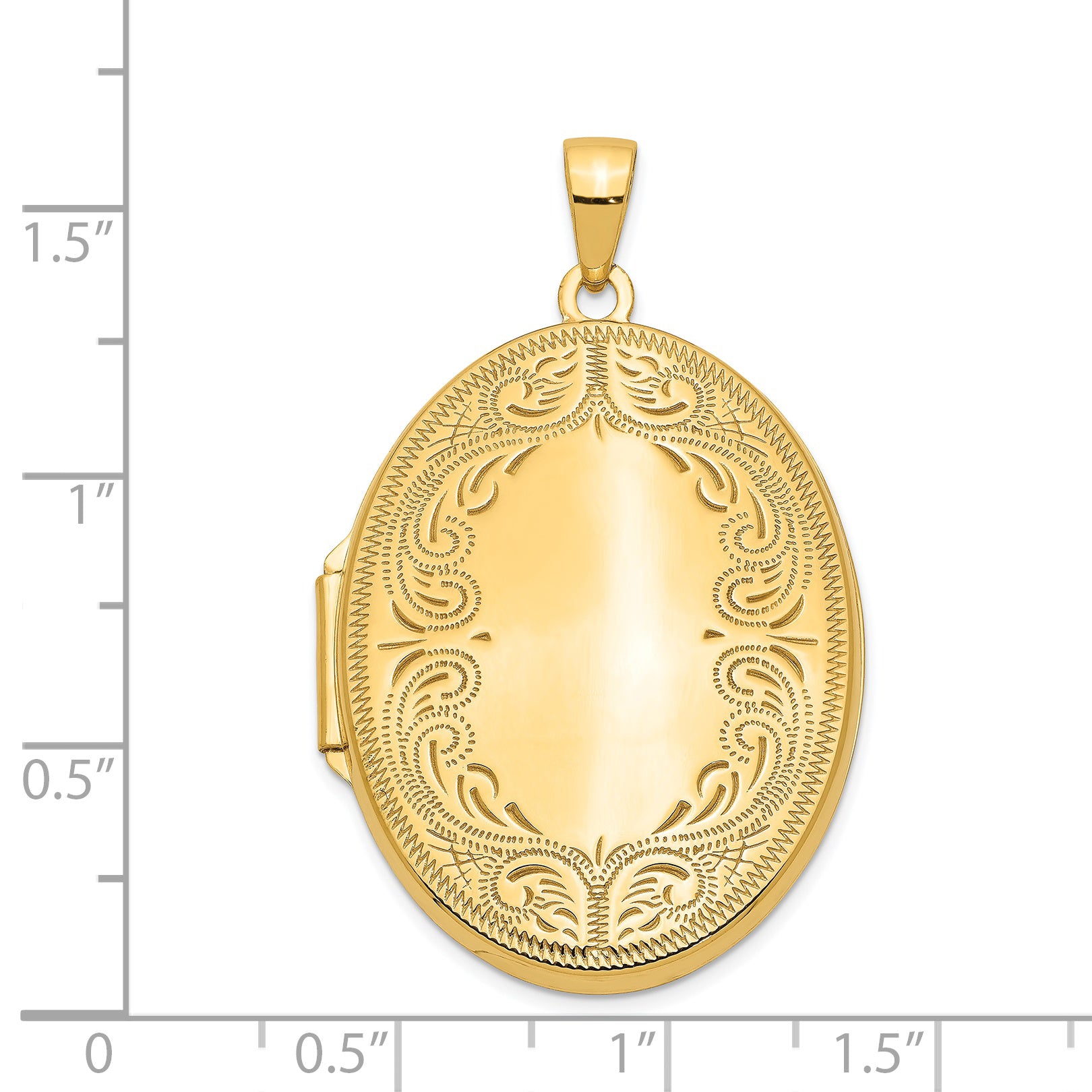 14K Yellow Gold 31mm Oval Scroll Locket