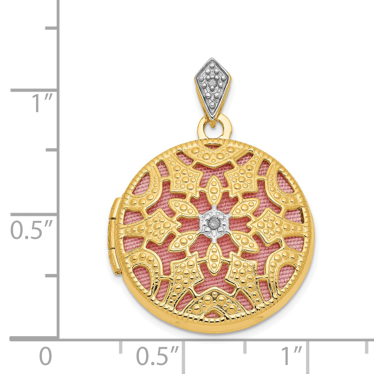 14Ky 20mm Round With  Diamond Vintage Locket