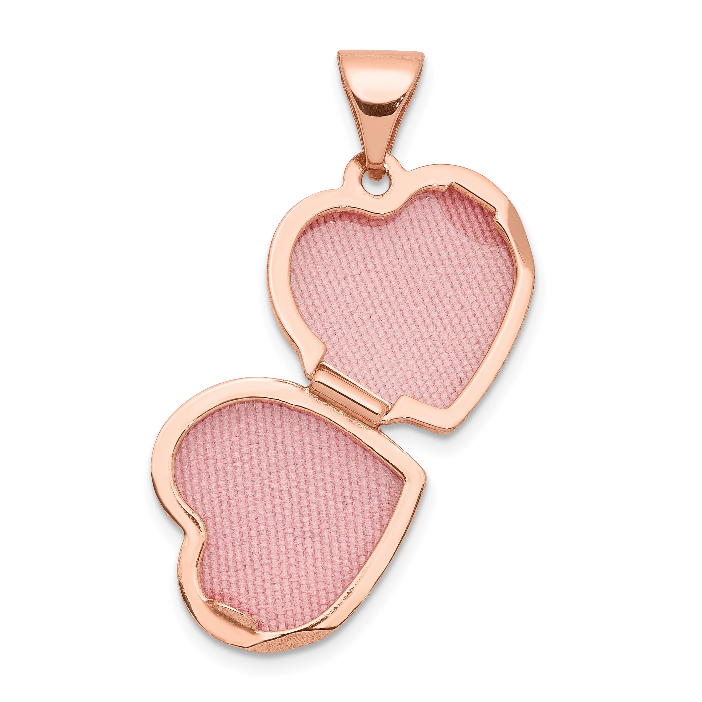 14K Rose Gold w/Rhodium 12mm Heart Locket