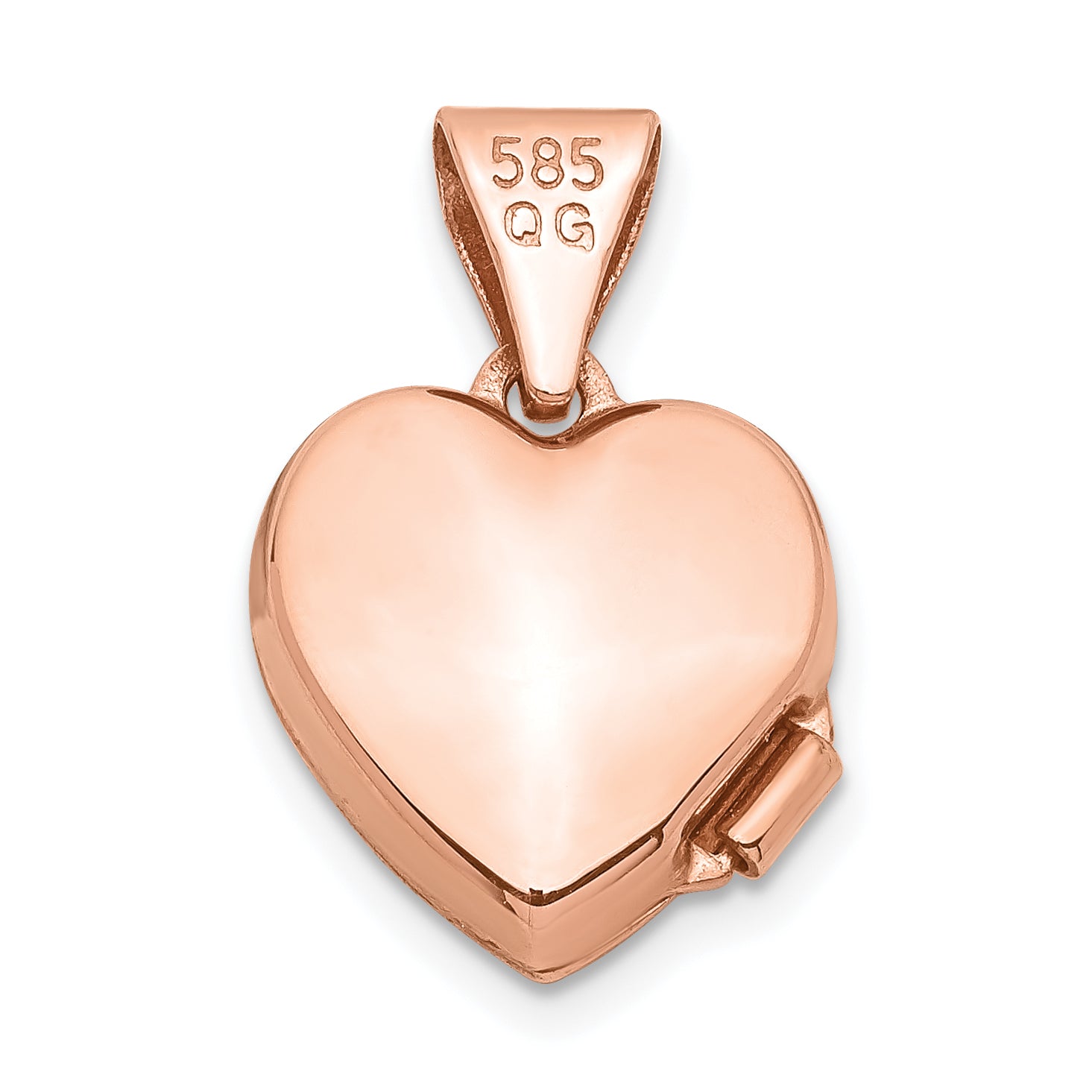 14K Rose Gold Polished 10mm Heart-Shaped Scrolled Locket