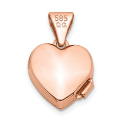 14K Rose Gold Polished 10mm Heart-Shaped Scrolled Locket