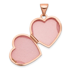 14K Rose Gold 15mm Domed Heart Locket