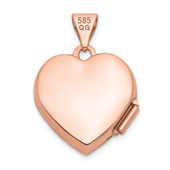 14K Rose Gold 15mm Heart Locket