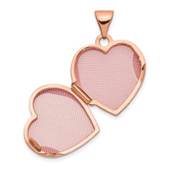 14K Rose Gold Polished 15mm Heart with Diamond Locket