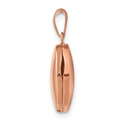 14K Rose Gold Polished 13mm Plain Oval Locket