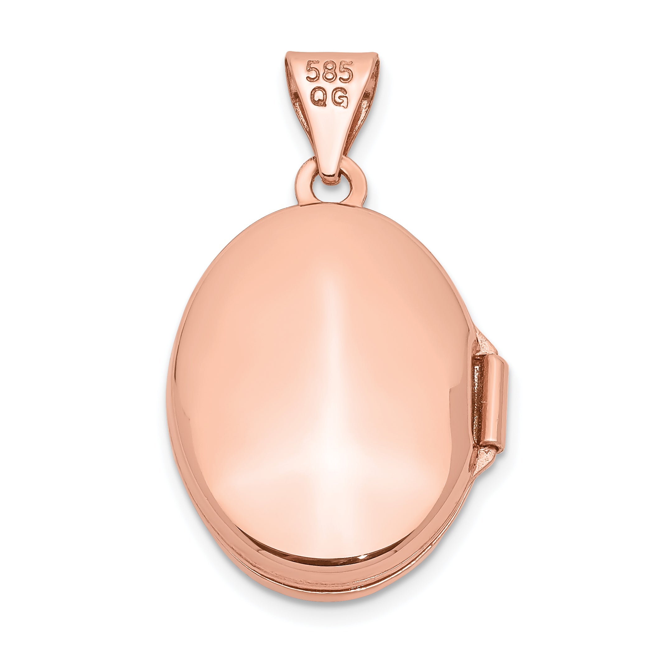 14K Rose Gold 17mm Diamond Locket