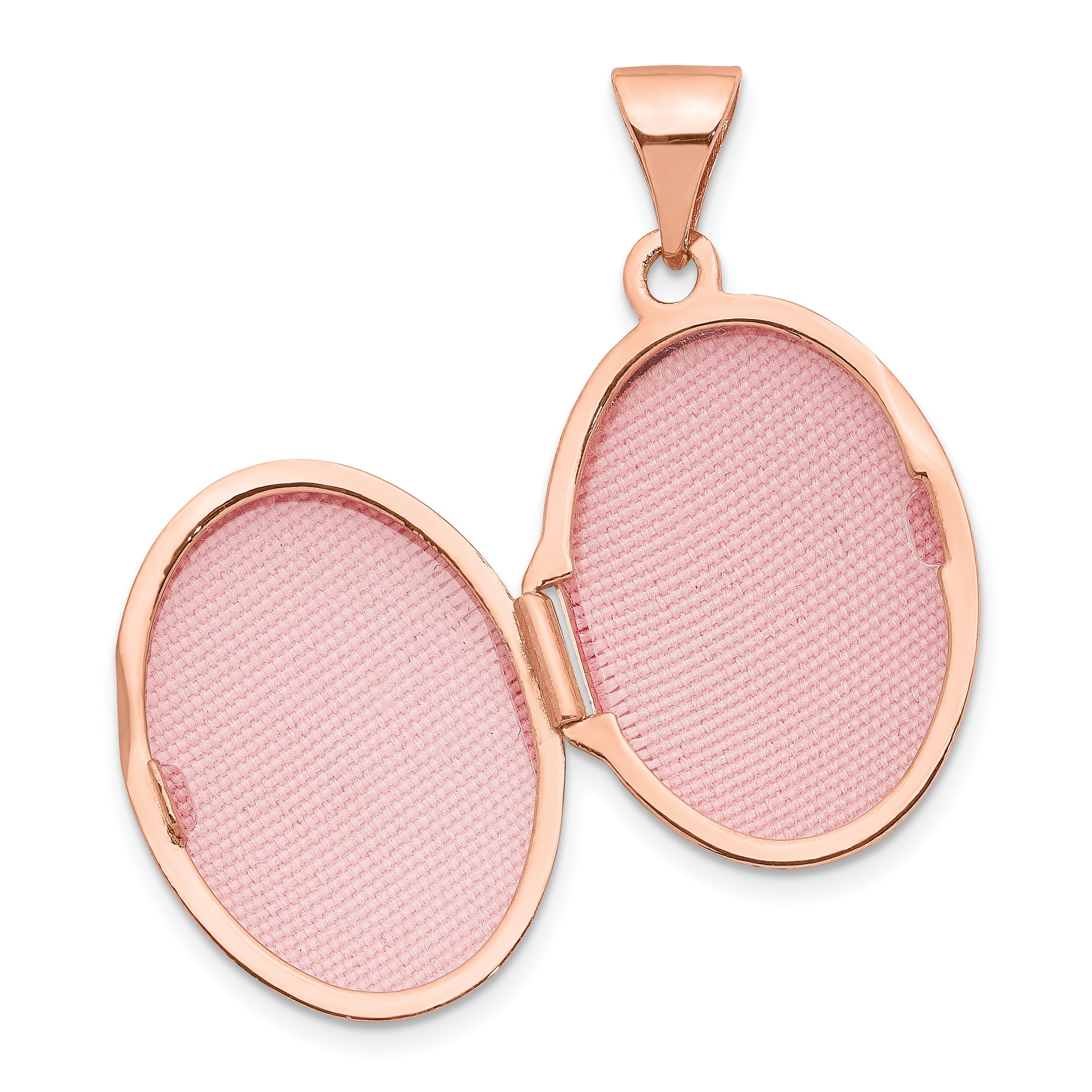 14K Rose Gold 17mm Diamond Locket